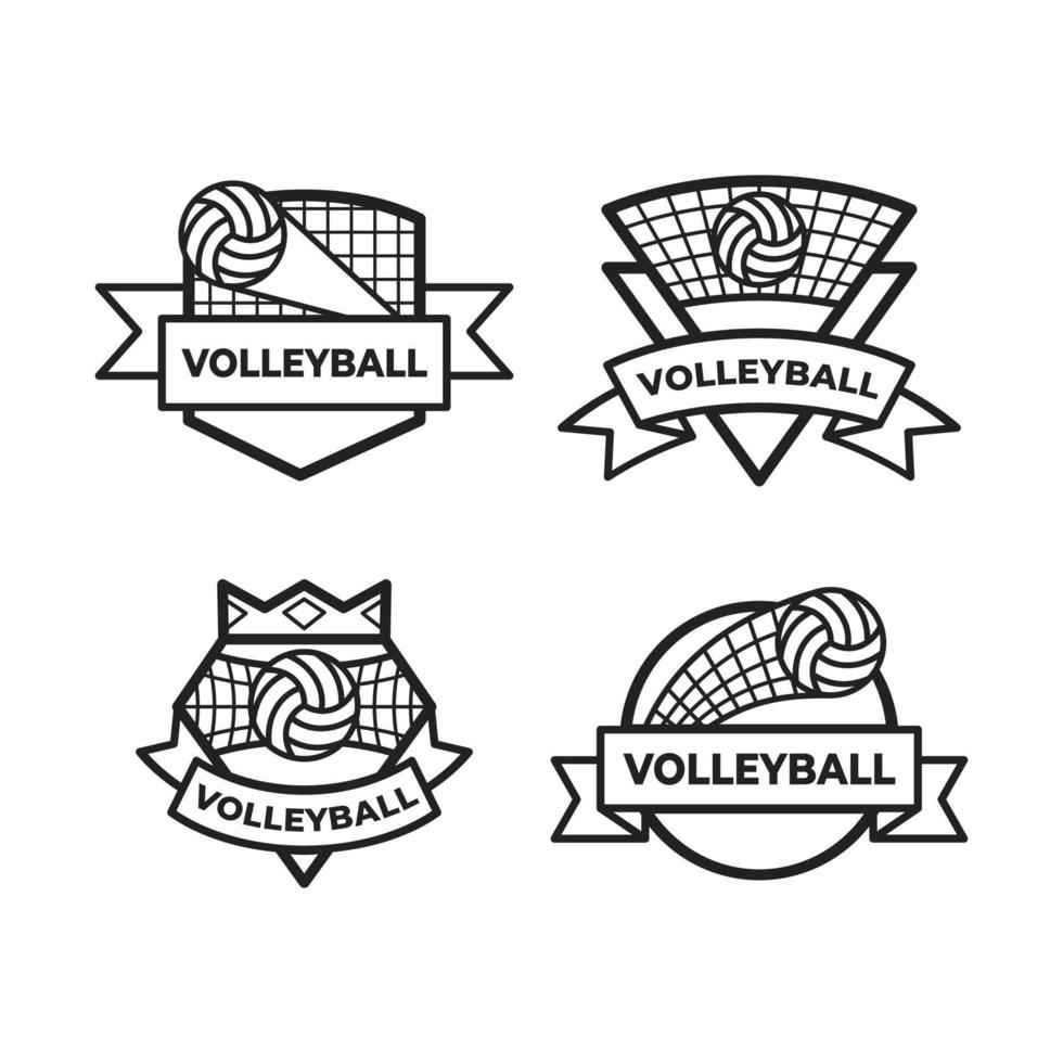 Design der Volleyball-Sport-Logo-Emblem-Sammlung vektor