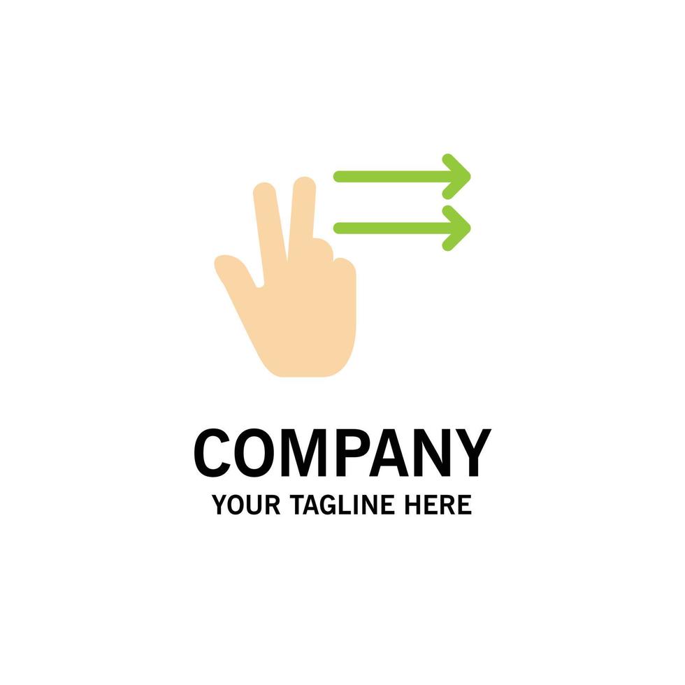 Finger gestikulieren rechts flache Farbe der Business-Logo-Vorlage vektor