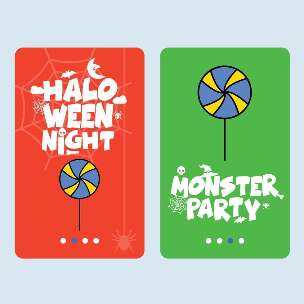Fröhliche Halloween-Nacht und Monster-Party-Banner vektor