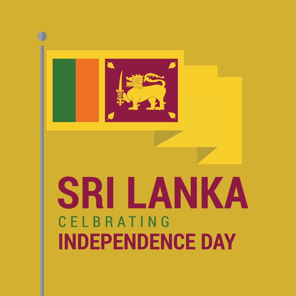 Sri Lanka oberoende dag design kort vektor