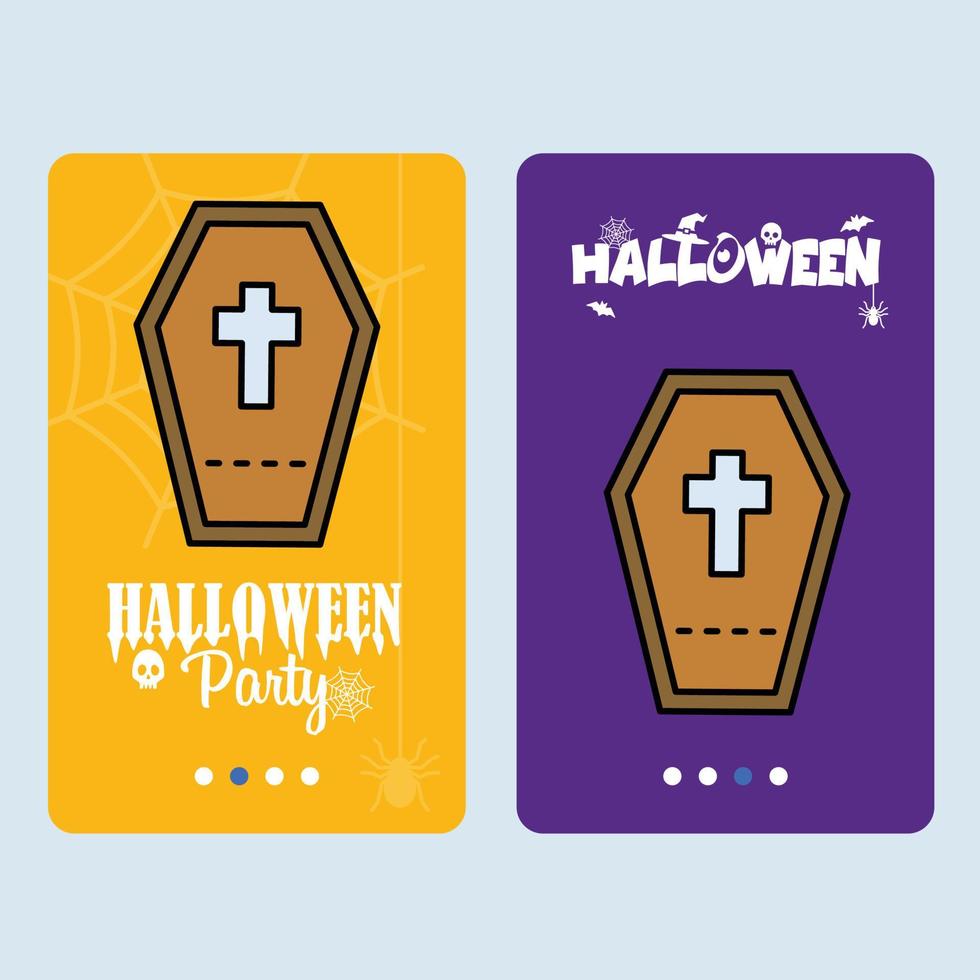 Lycklig halloween inbjudan design med kistor vektor