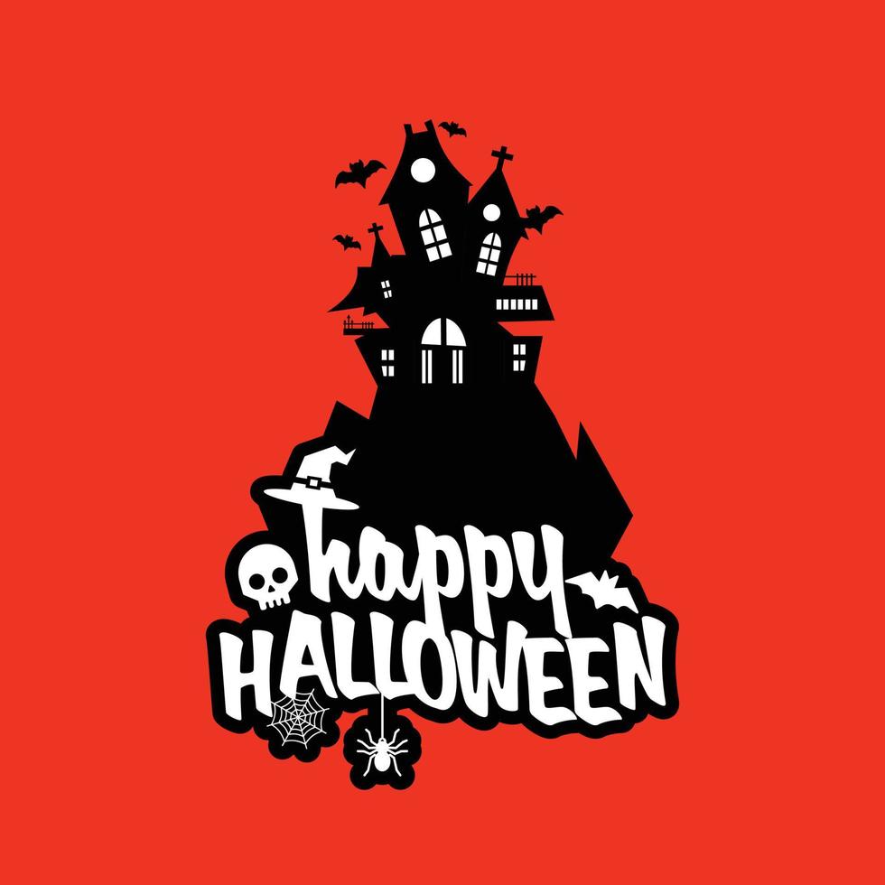 halloween-design mit typografie und hellem hintergrundvektor vektor