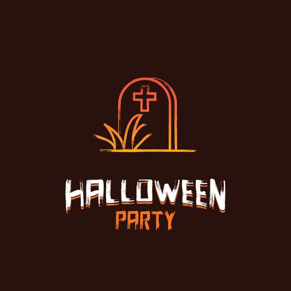 Halloween-Partydesign mit dunkelbraunem Hintergrundvektor vektor