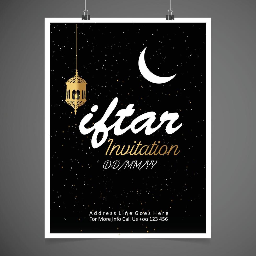 iftar fest inbjudan kort design vektor