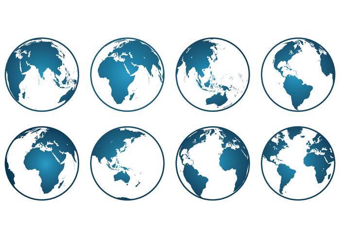 Set av Globus ikoner vektor
