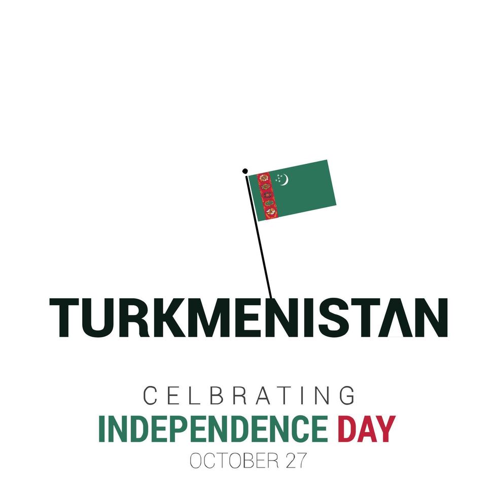 turkmenistan unabhängigkeitstag design kartenvektor vektor