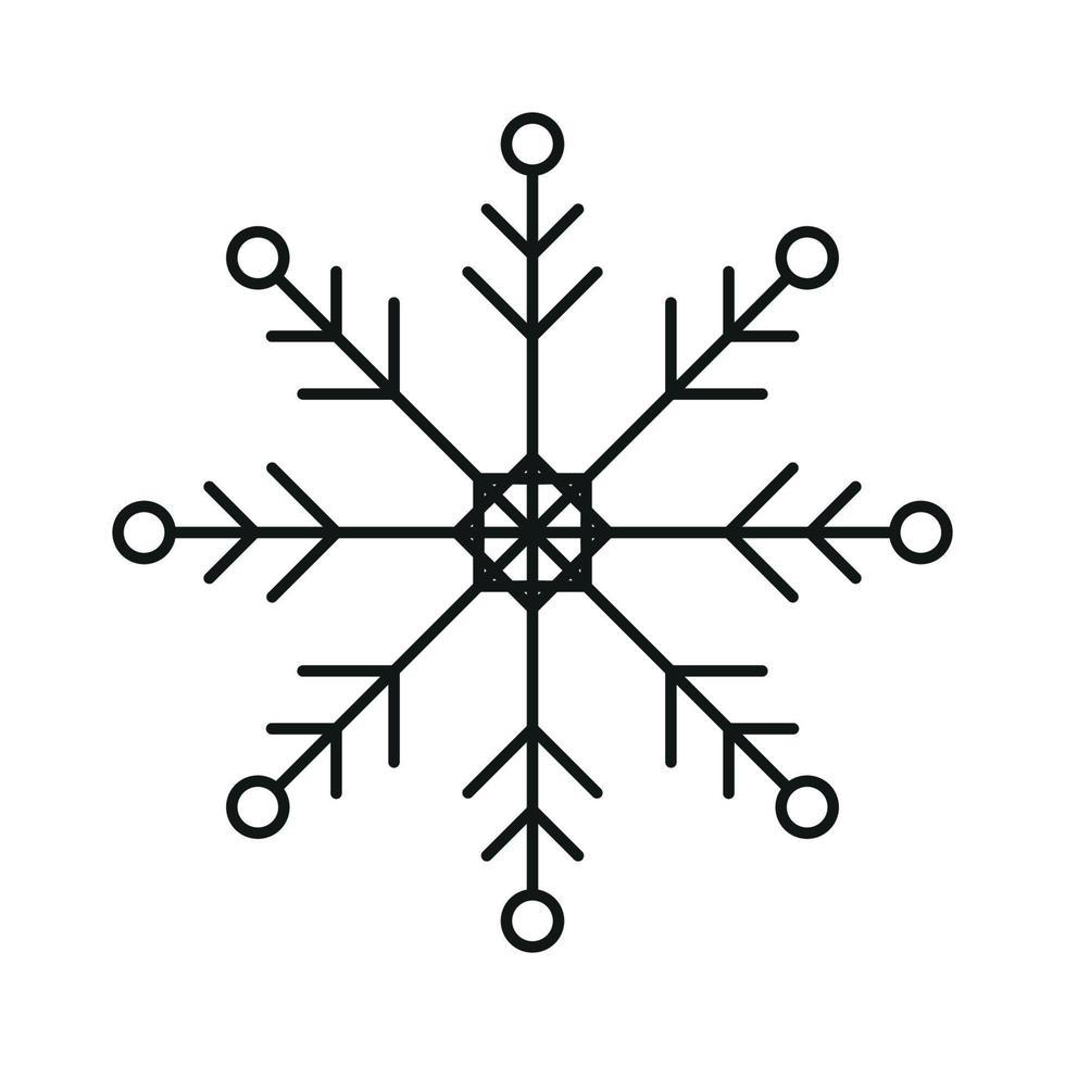 enkel svart vinter- snöflinga ikon. bra design för några syften. vektor illustration isolerat på vit bakgrund