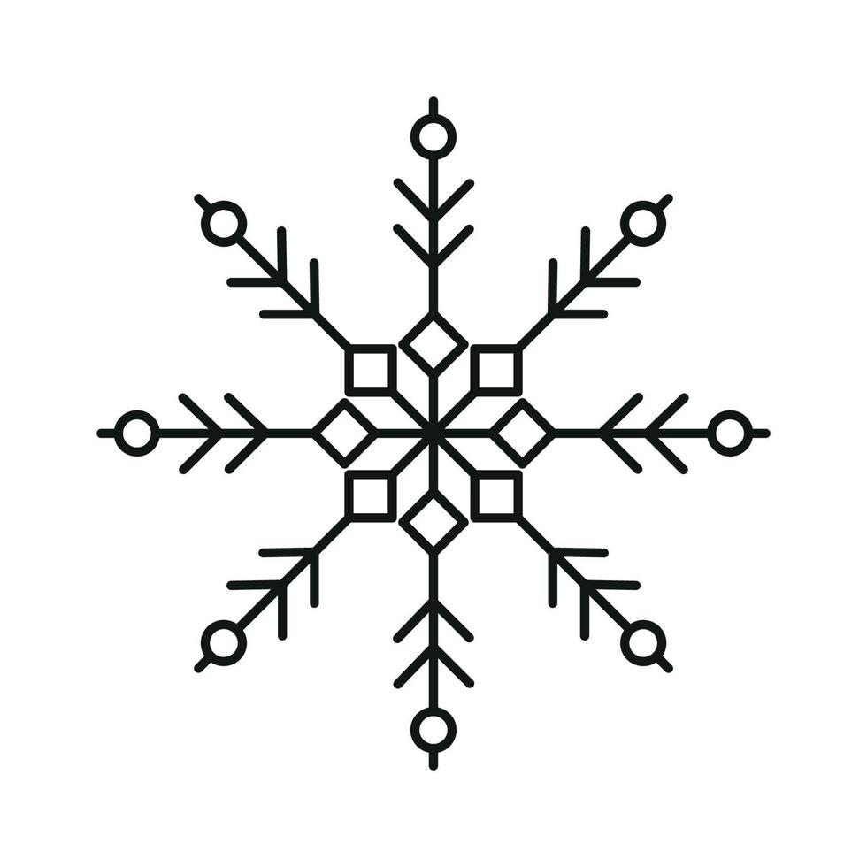 enkel platt vinter- snöflinga ikon. bra design för några syften. vektor illustration isolerat på vit bakgrund