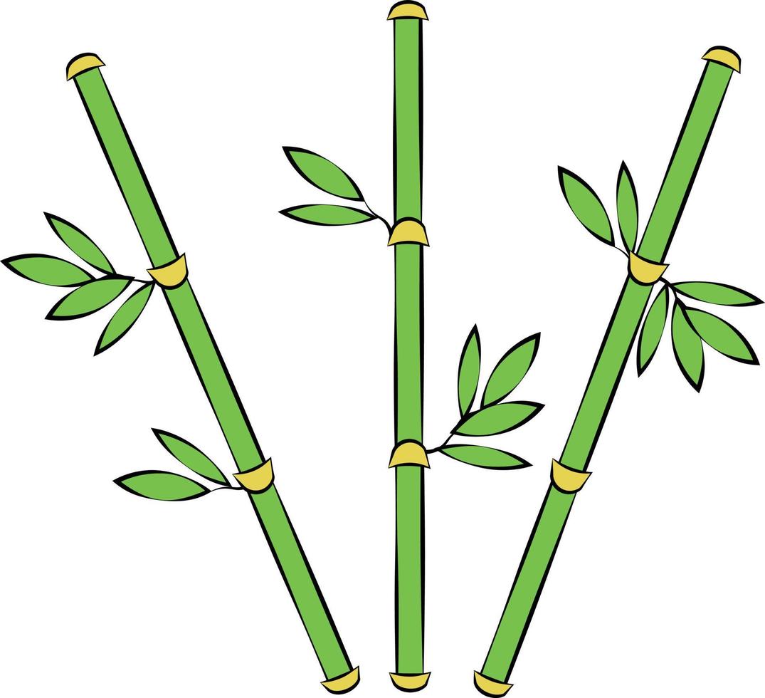 Bambus isoliert auf weißem Hintergrund vektor