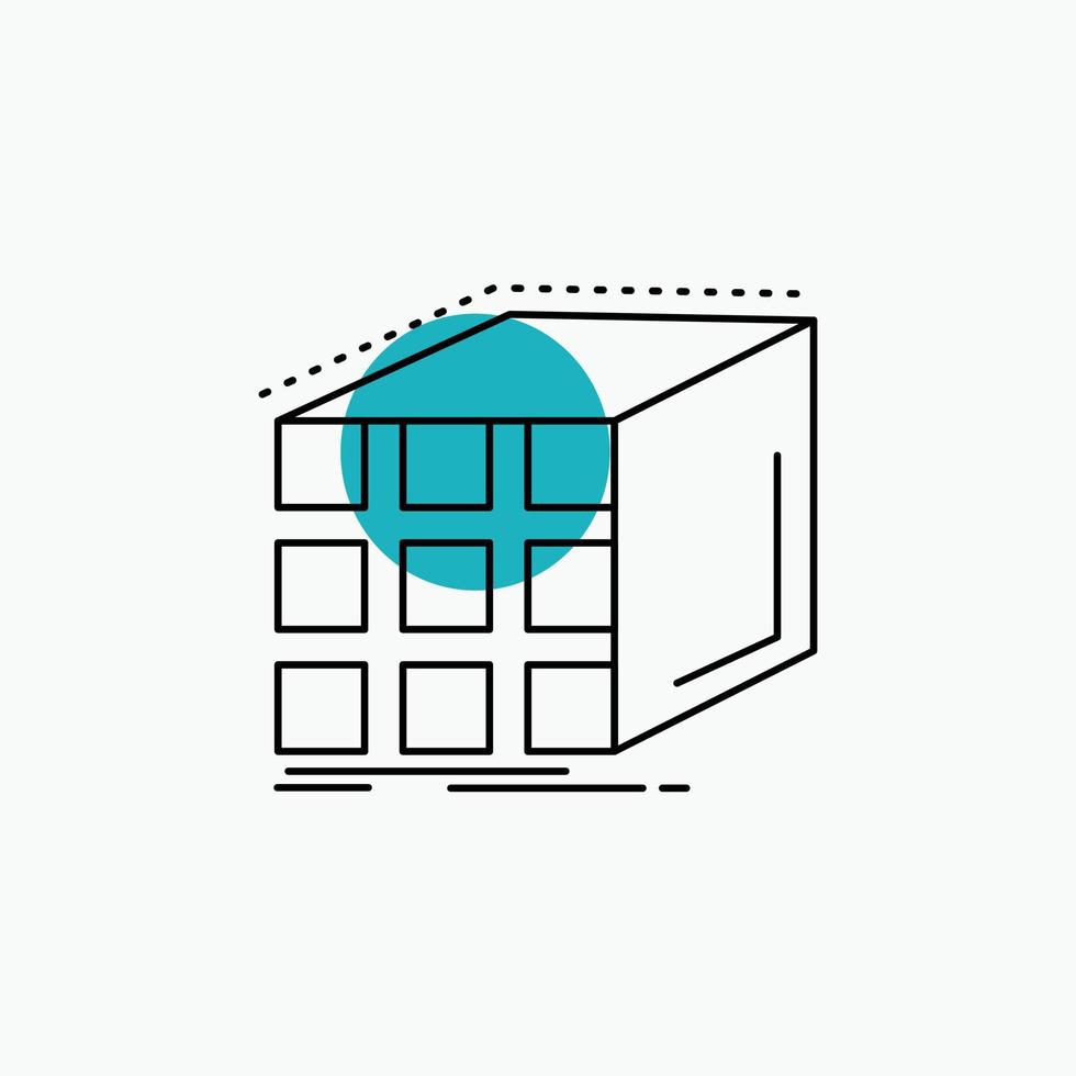 abstrakt. Anhäufung. Würfel. dimensional. Symbol für die Matrixlinie vektor