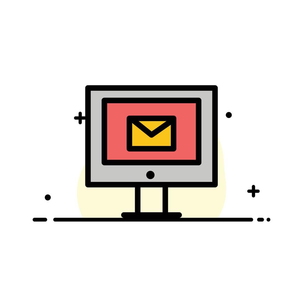 Computer Mail Chat Service Business flache Linie gefüllt Symbol Vektor Banner Vorlage