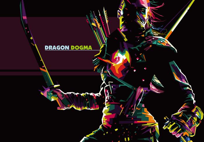 Drachen Dogma - Popart Porträt vektor