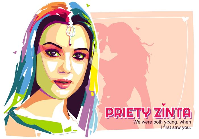 Zitat Zinta - Bollywood Leben - Popart Porträt vektor