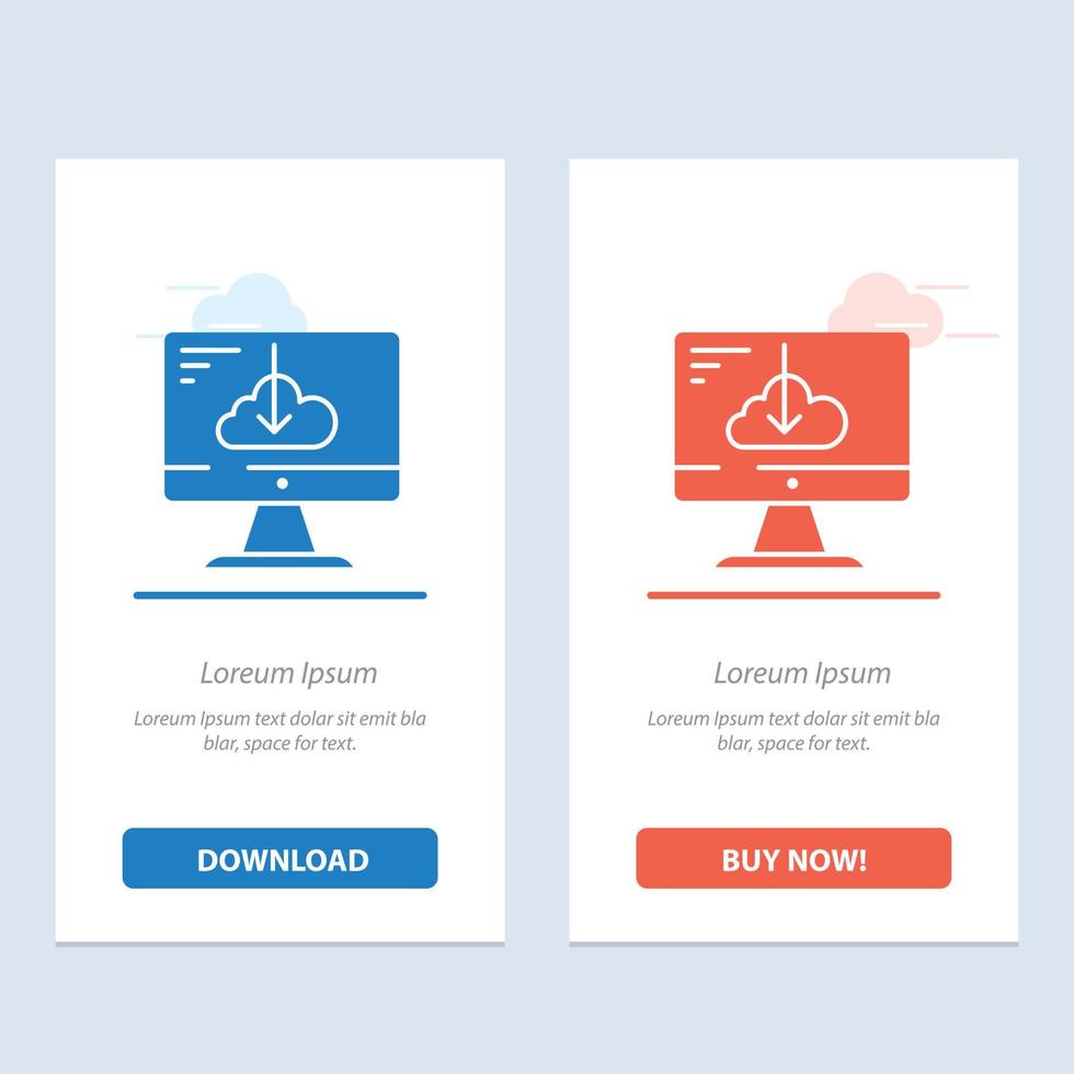 cloud herunterladen treiber installieren installation blau und rot herunterladen und jetzt kaufen web widget card templa vektor