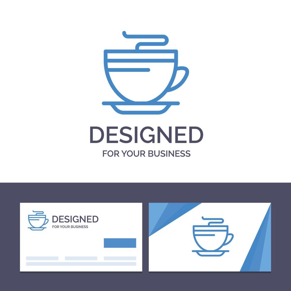 kreative visitenkarte und logo-vorlage tee kaffeetasse reinigungsvektorillustration vektor