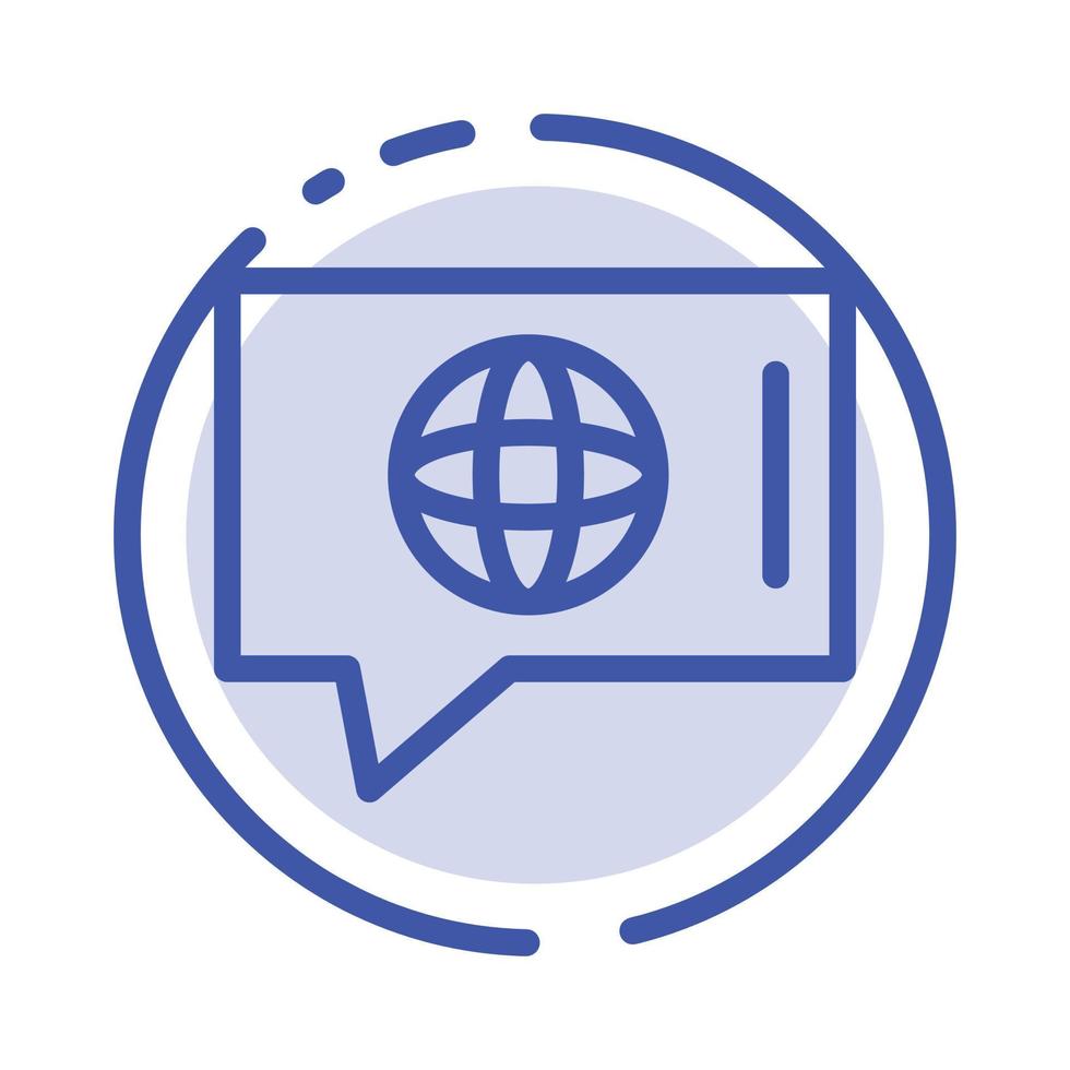 chat world technischer service blau gepunktete linie liniensymbol vektor