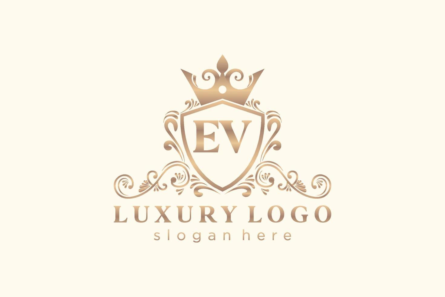 Anfangsbuchstabe Royal Luxury Logo Vorlage in Vektorgrafiken für Restaurant, Lizenzgebühren, Boutique, Café, Hotel, heraldisch, Schmuck, Mode und andere Vektorillustrationen. vektor