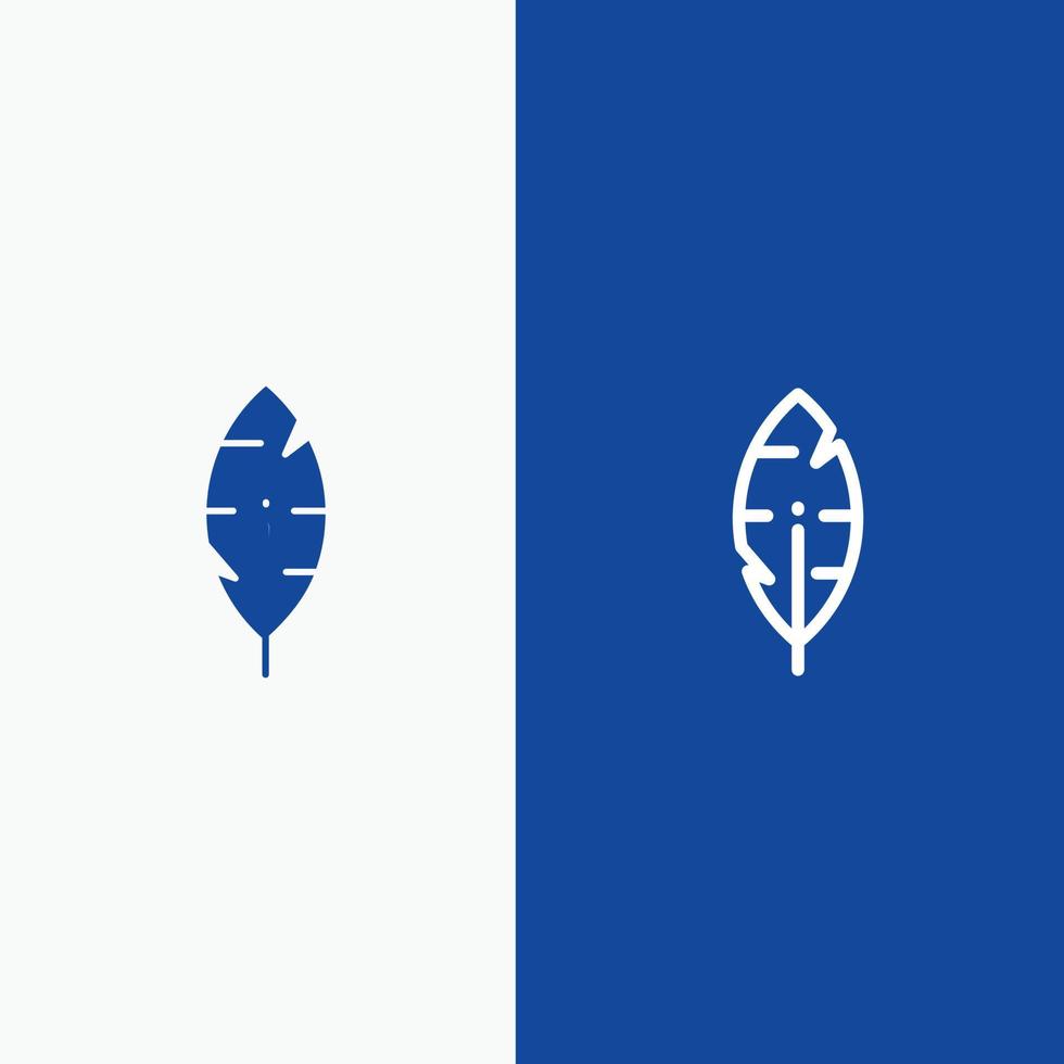 Federtinte Schreiblinie und Glyphe festes Symbol blaues Banner vektor