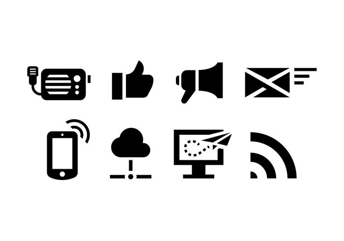 Alte und moderne Comunication Icons vektor