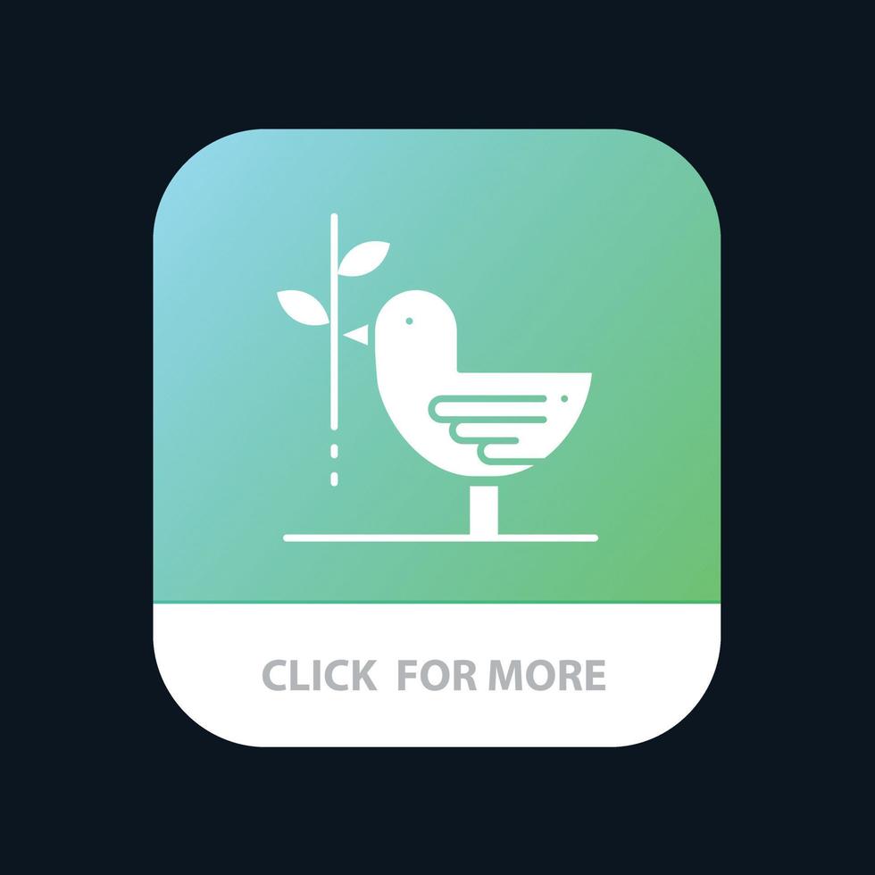 avtal duva vänskap harmoni pacifism mobil app knapp android och ios glyf version vektor