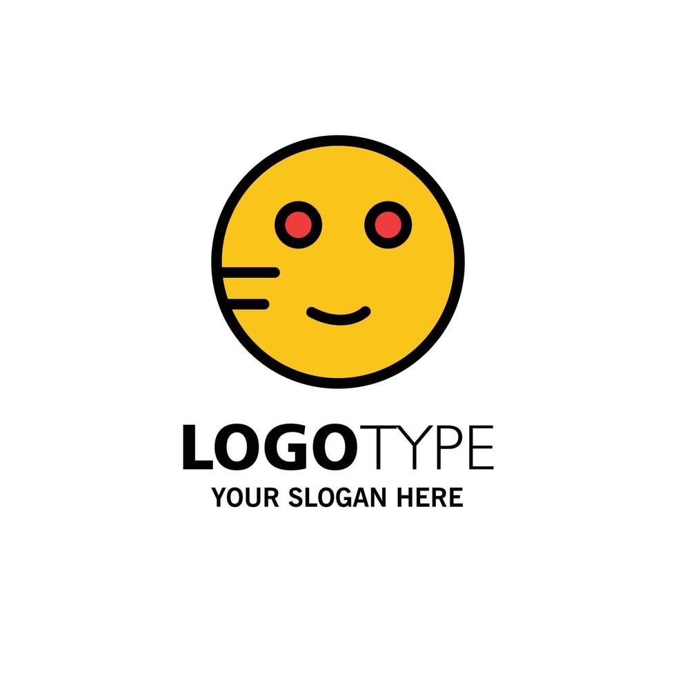 verlegen emojis schule studie business logo vorlage flache farbe vektor