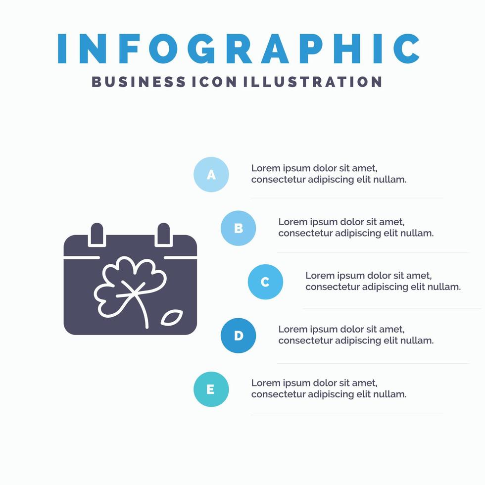 kalender blomma dag vår fast ikon infographics 5 steg presentation bakgrund vektor