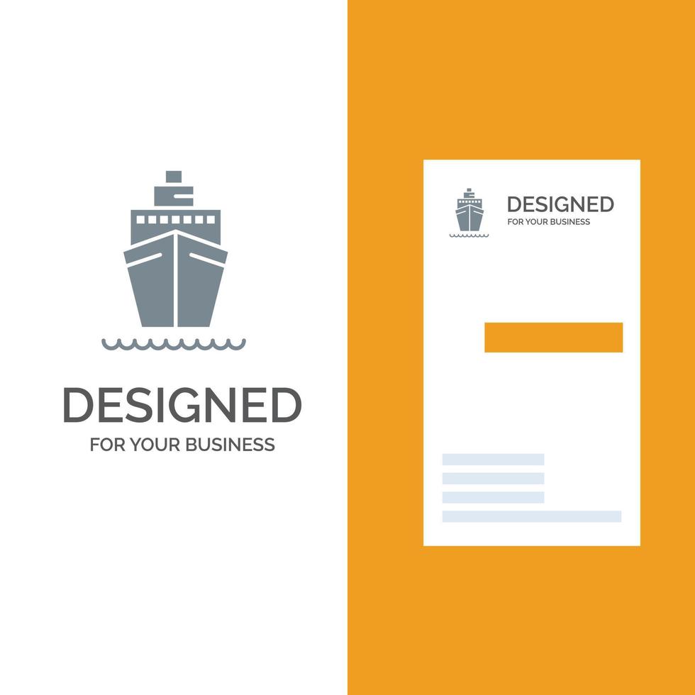 Boot Schiff Transportschiff graues Logo-Design und Visitenkartenvorlage vektor