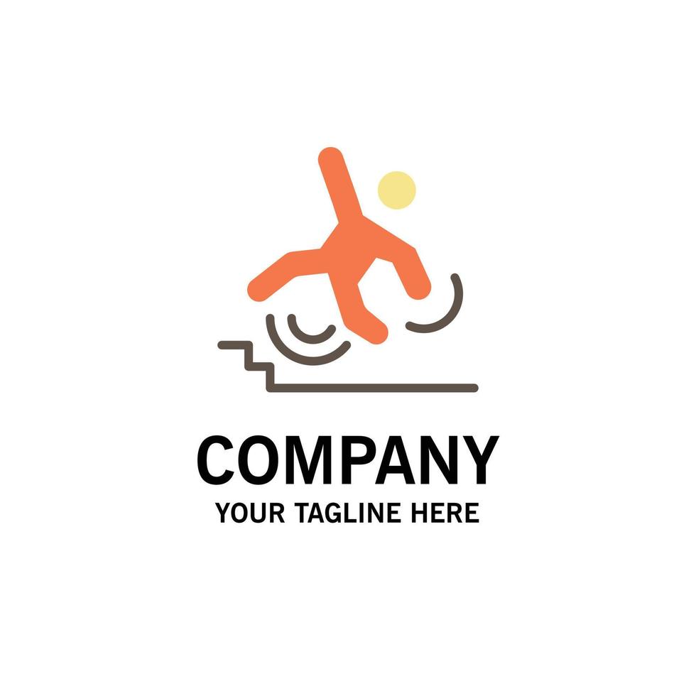 geschäftscrash fehlgeschlagener ausfall fall business logo template flache farbe vektor