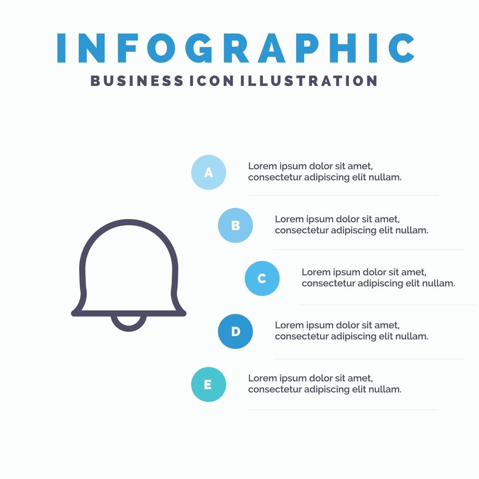 klocka tecken Twitter linje ikon med 5 steg presentation infographics bakgrund vektor