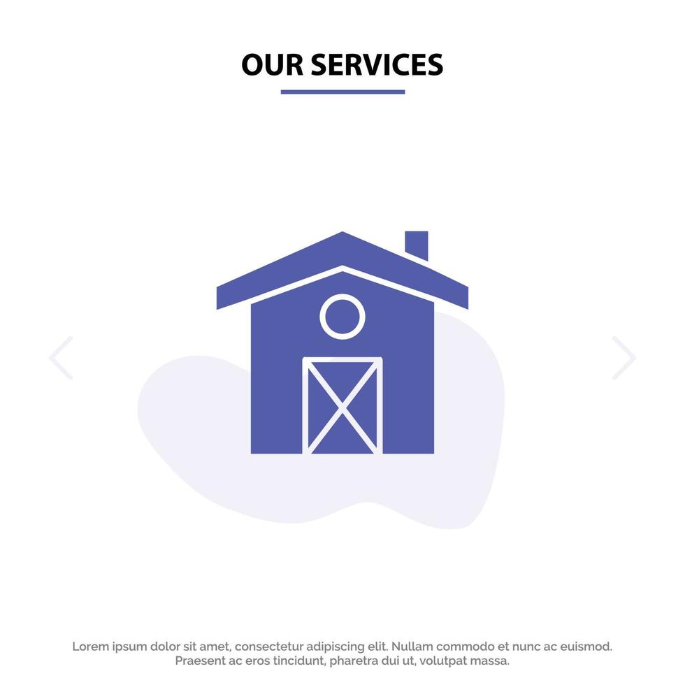 unsere dienstleistungen home house kanada solide glyph icon web card template vektor