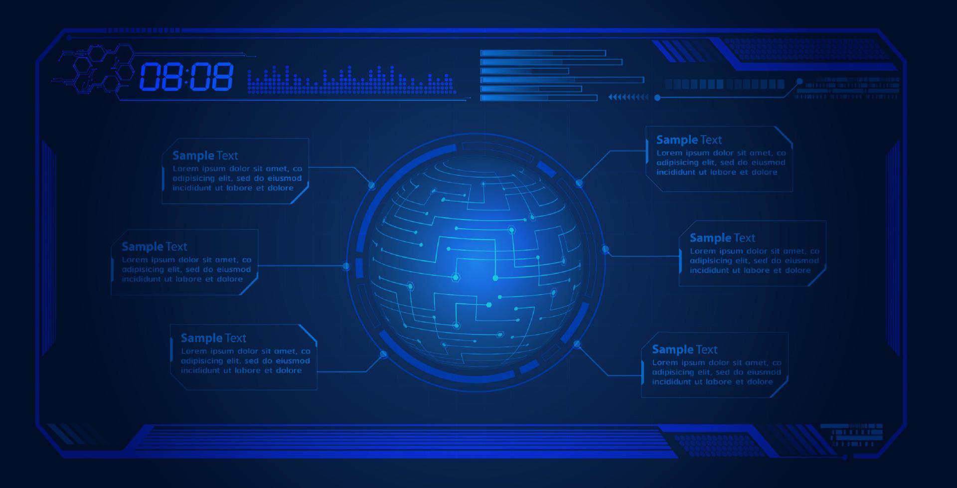 modern hud teknologi skärm bakgrund vektor