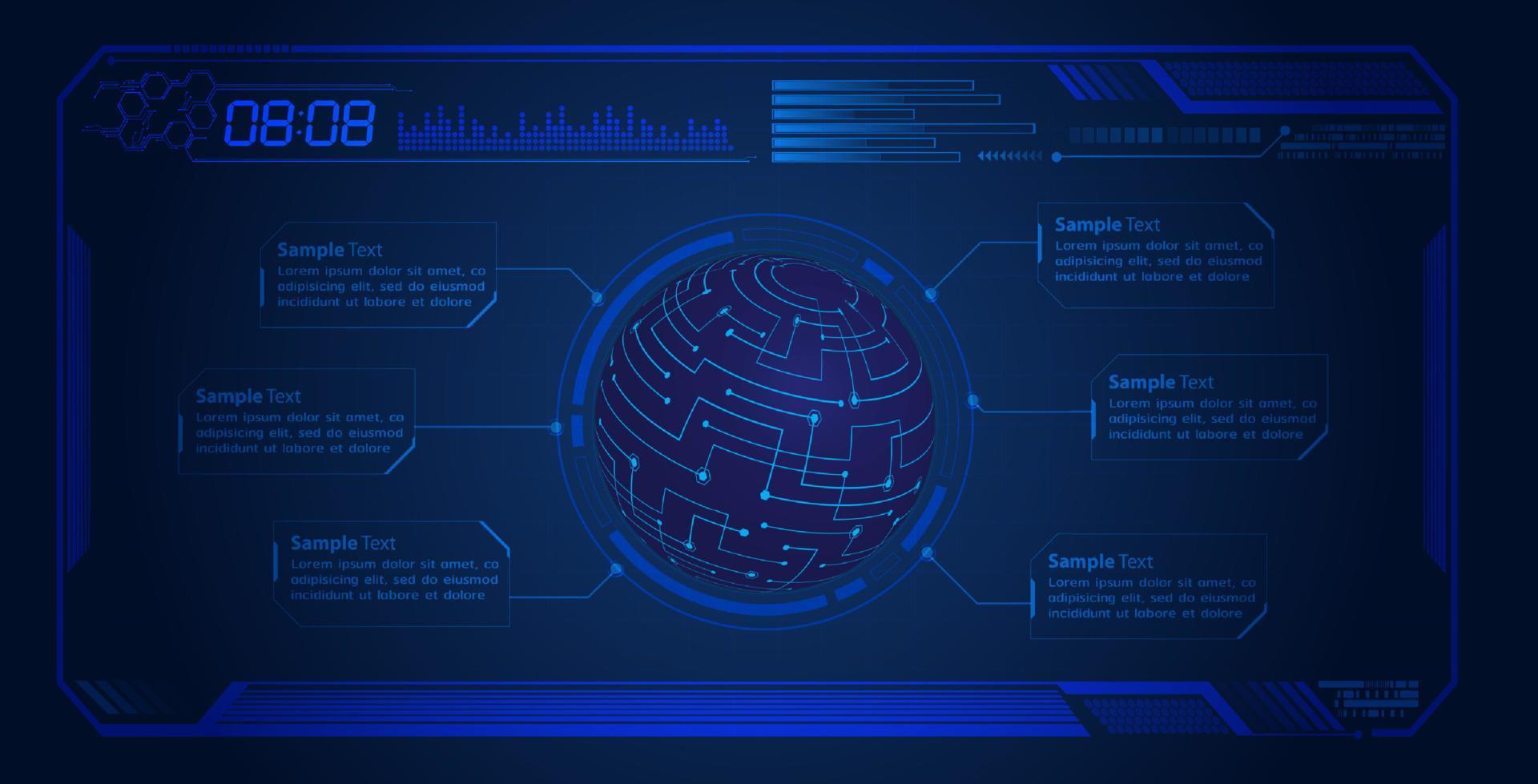 moderner hud-technologie-bildschirmhintergrund vektor