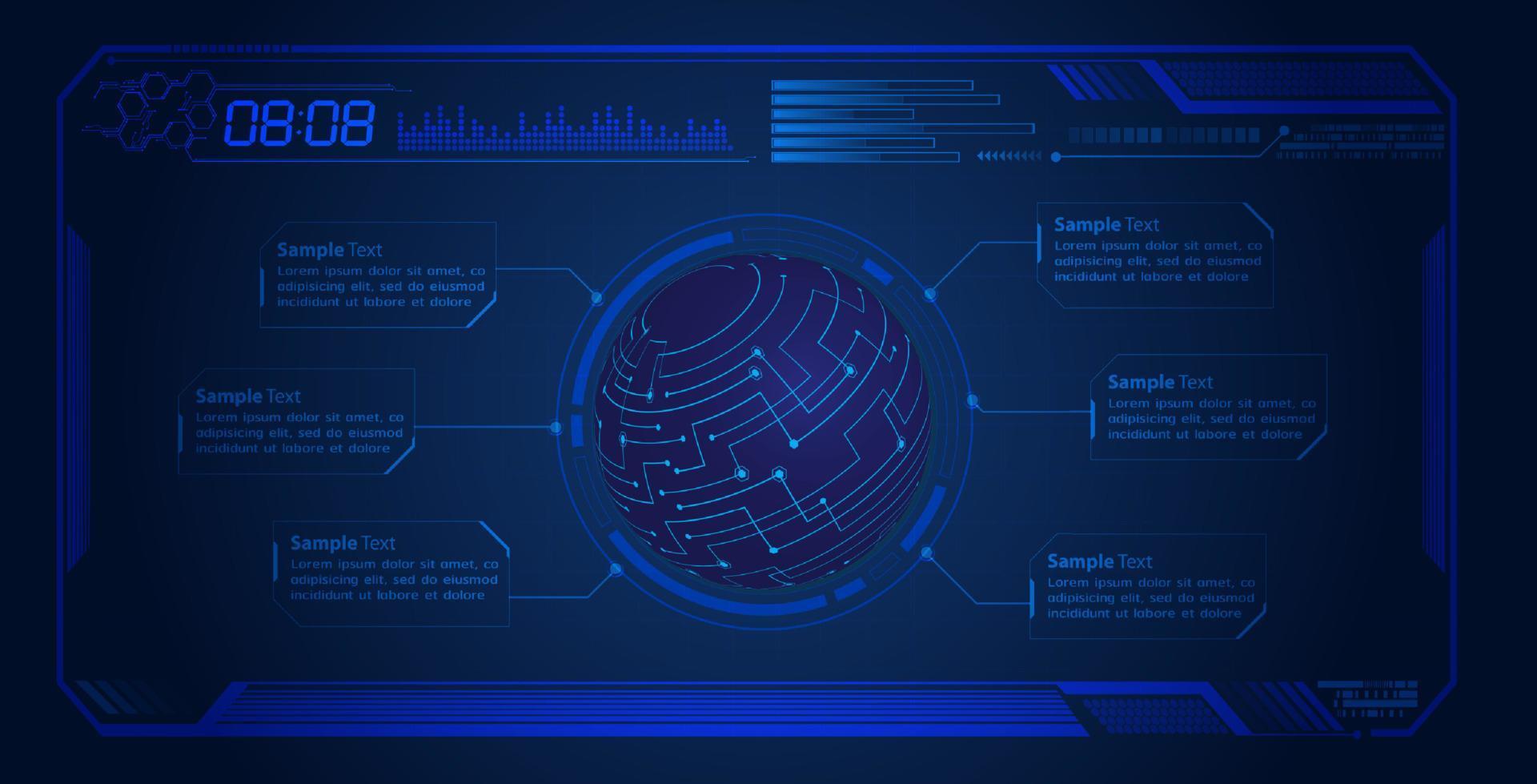 modern hud teknologi skärm bakgrund vektor