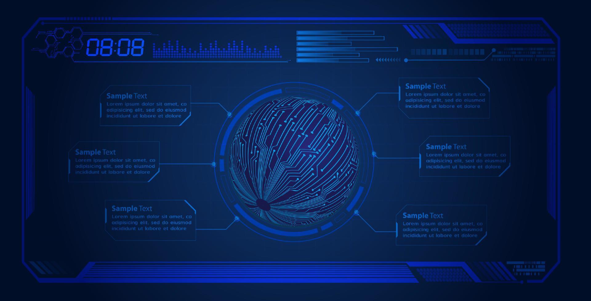 modern hud teknologi skärm bakgrund vektor