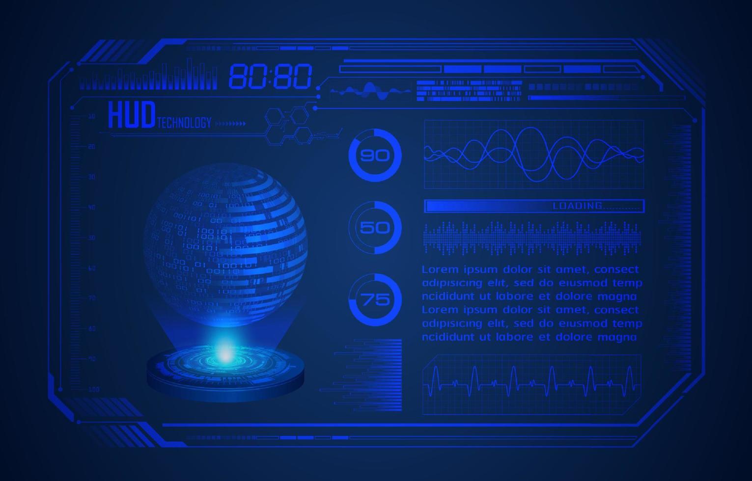 modern hud teknologi skärm bakgrund vektor