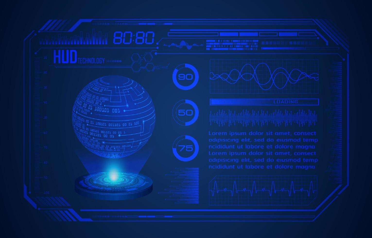 modern hud teknologi skärm bakgrund vektor