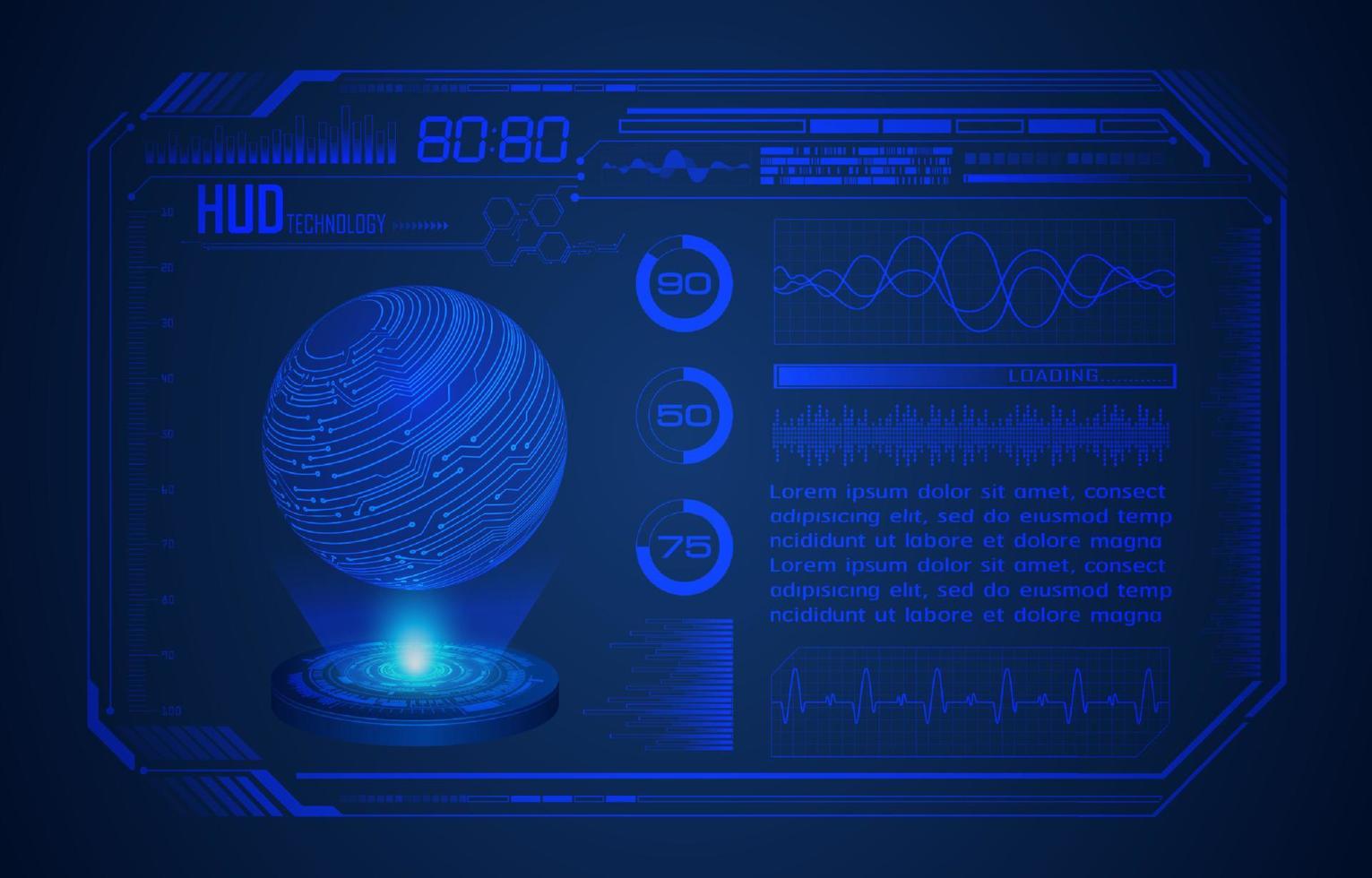 modern hud teknologi skärm bakgrund vektor