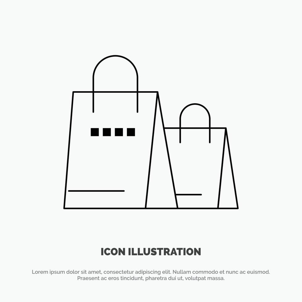 väska handväska handla affär vektor linje ikon