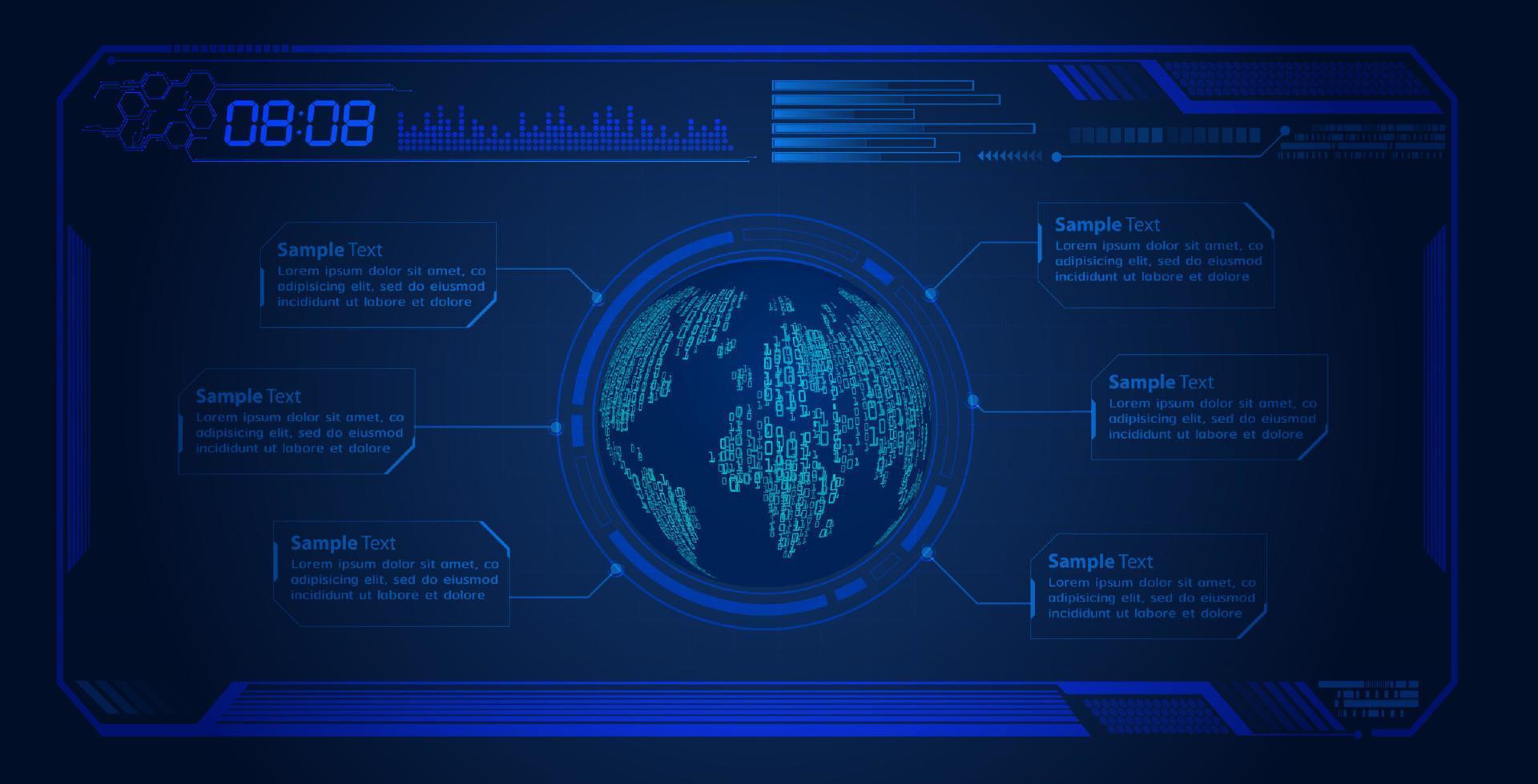 modern hud teknologi skärm bakgrund vektor