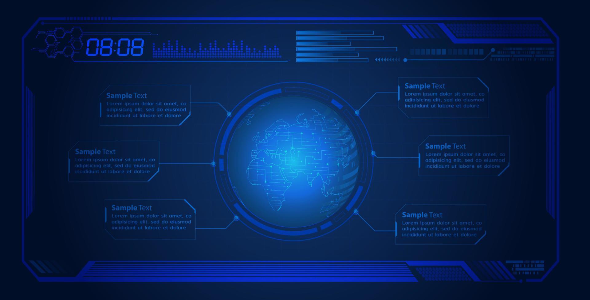 modern hud teknologi skärm bakgrund vektor