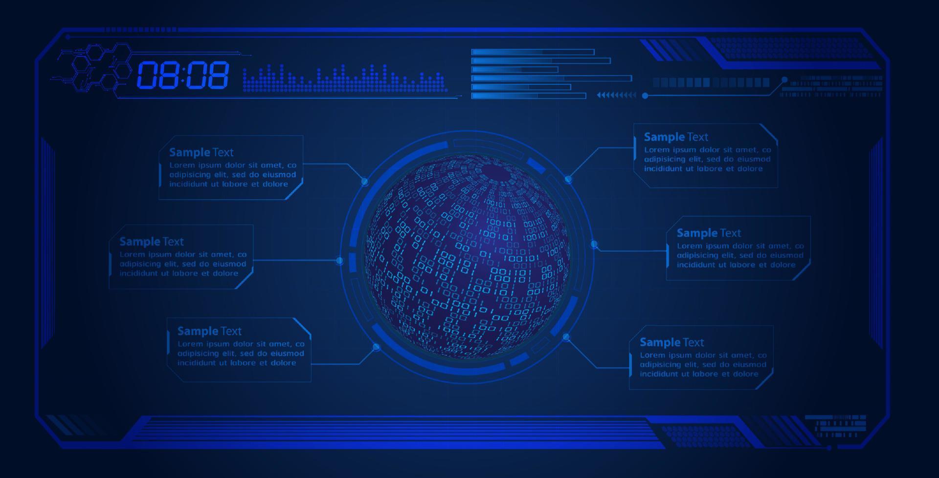 moderner hud-technologie-bildschirmhintergrund vektor