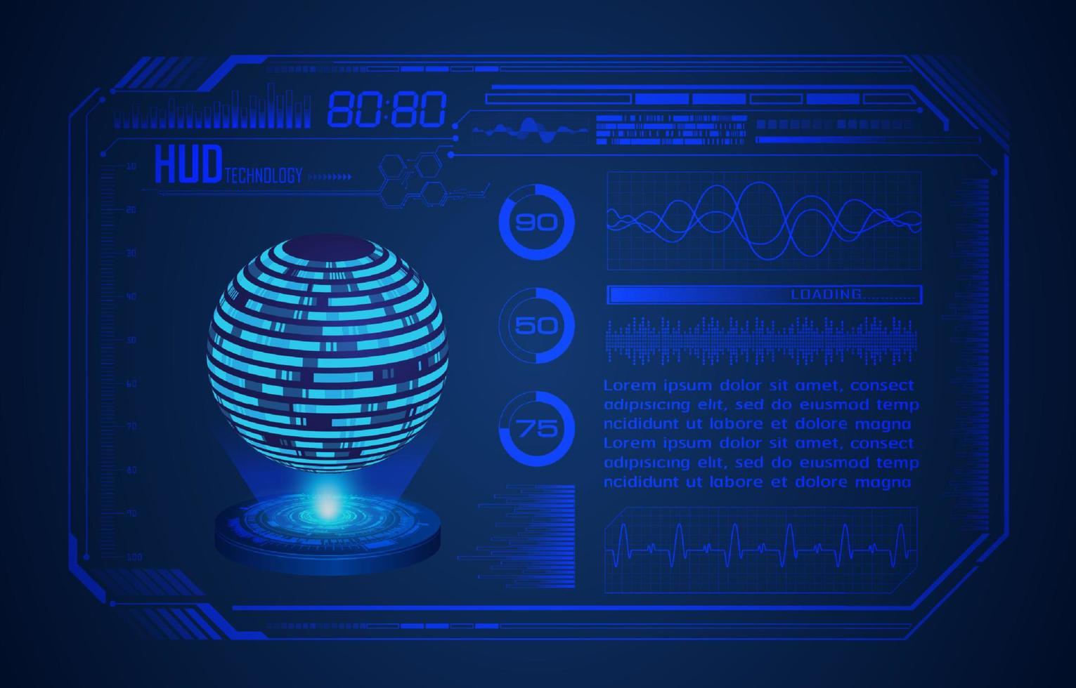 modern hud teknologi skärm bakgrund vektor