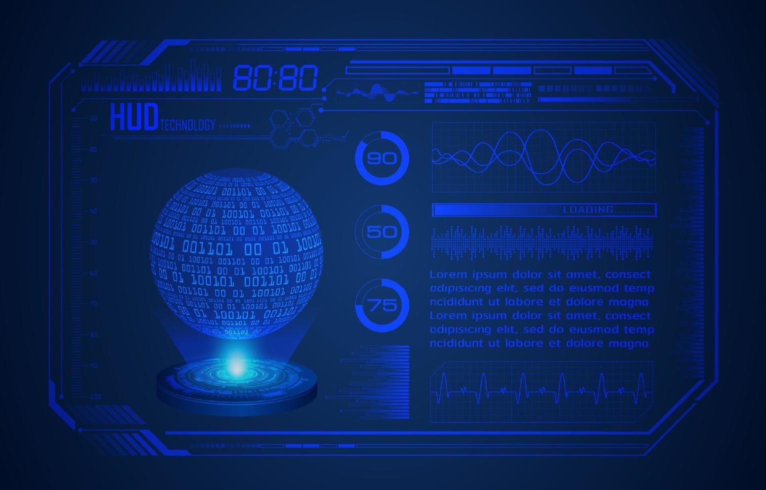 modern hud teknologi skärm bakgrund vektor