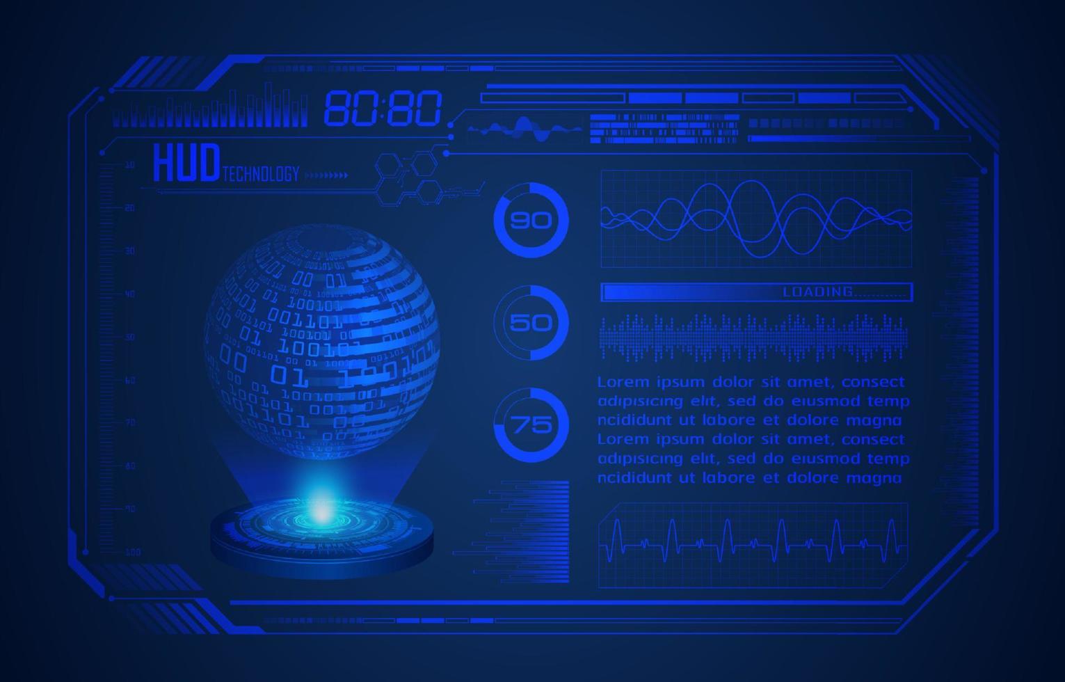 modern hud teknologi skärm bakgrund vektor