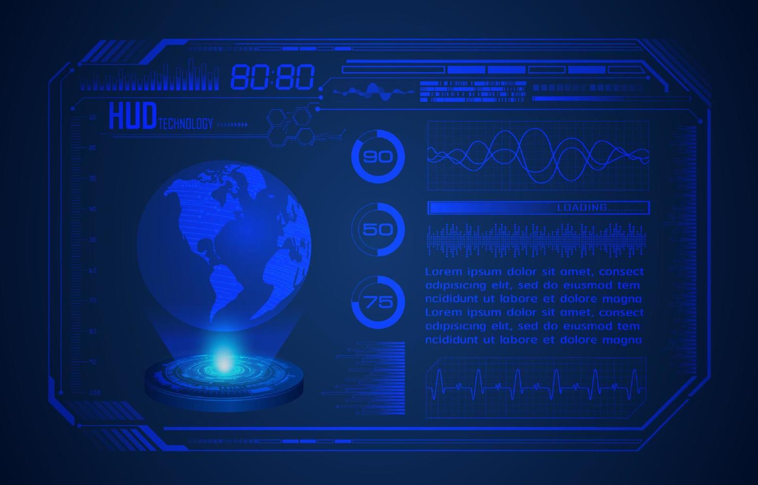 modern hud teknologi skärm bakgrund vektor