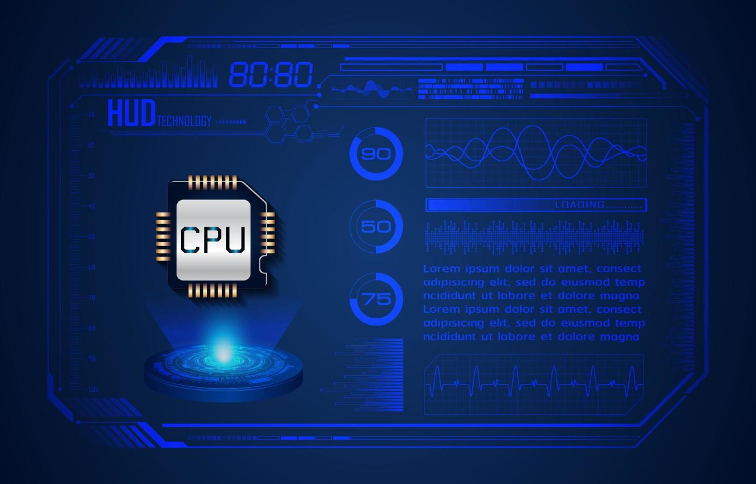 modern hud teknologi skärm bakgrund vektor