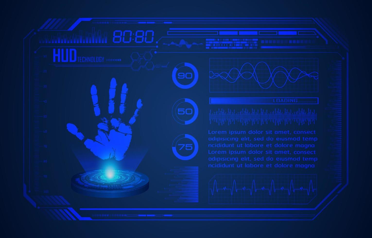 modern hud teknologi skärm bakgrund vektor