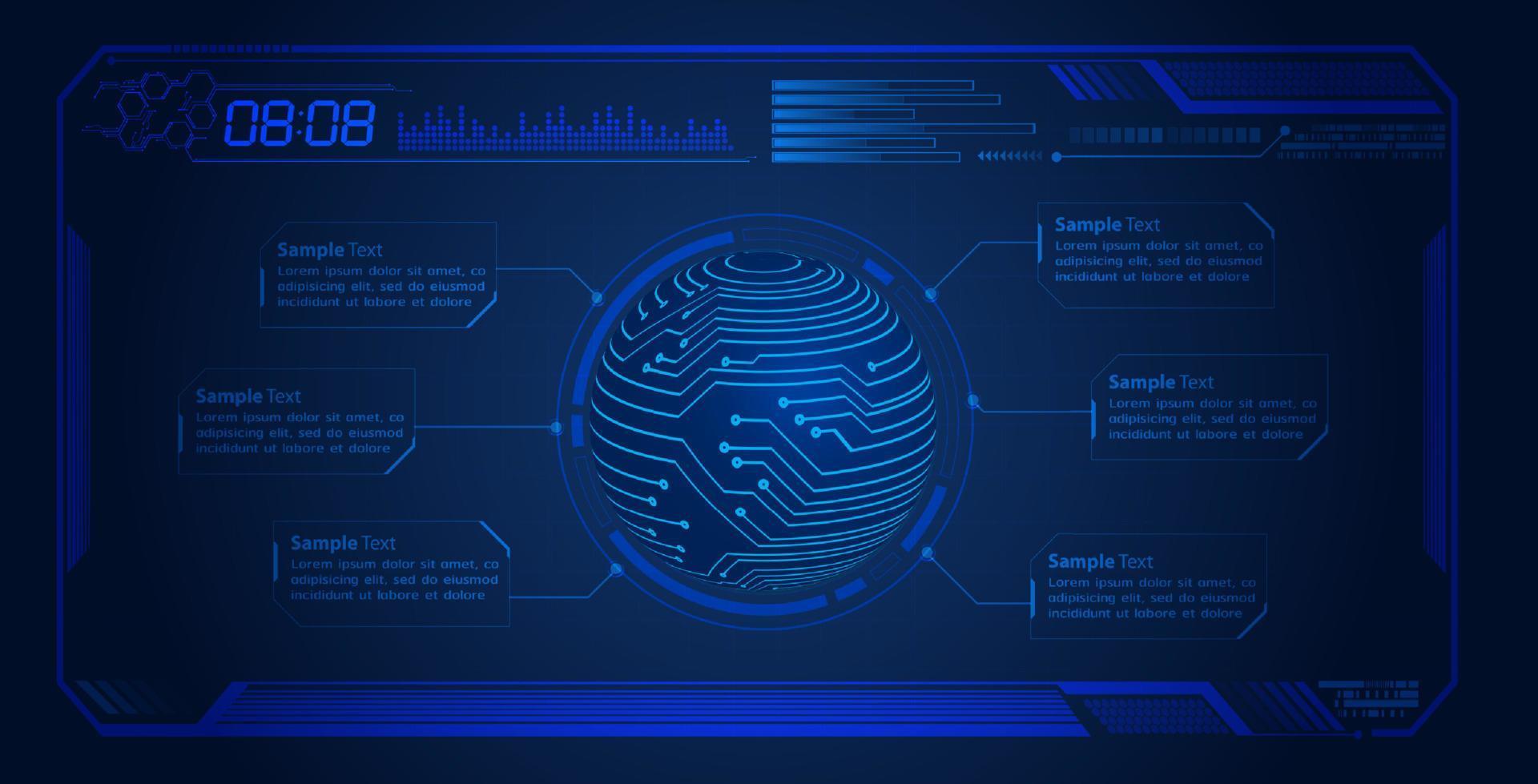 moderner hud-technologie-bildschirmhintergrund vektor