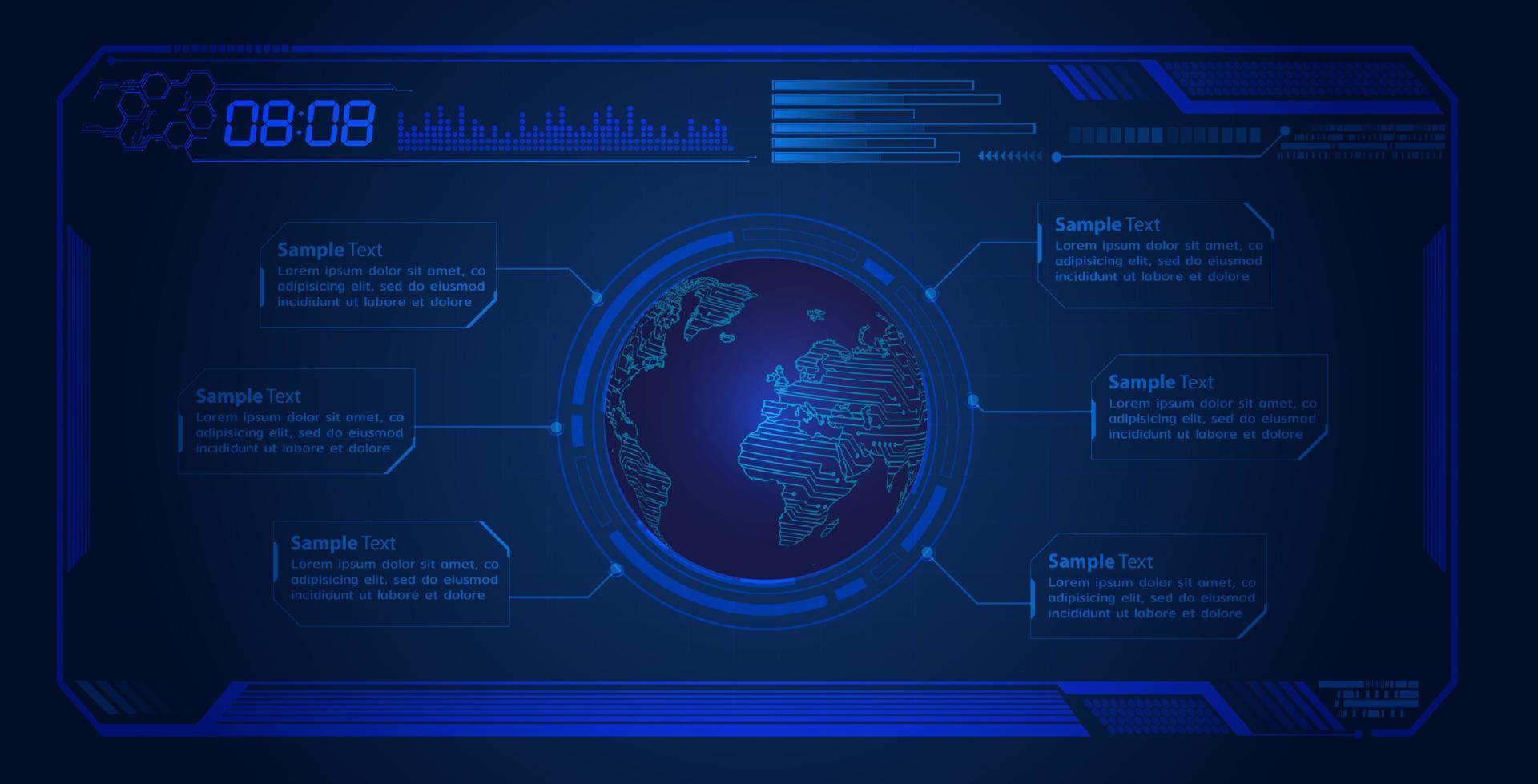 moderner hud-technologie-bildschirmhintergrund vektor