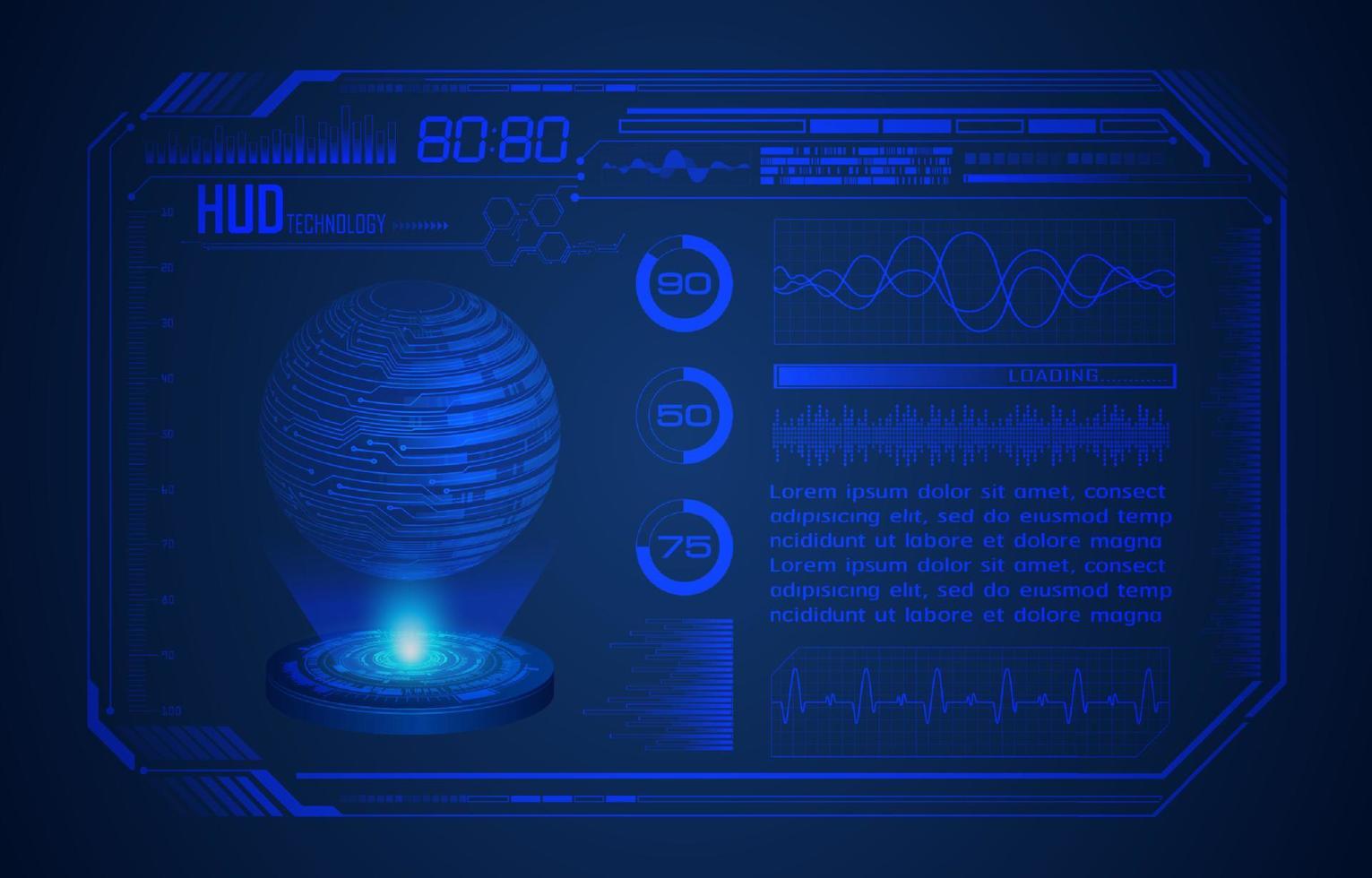 moderner hud-technologie-bildschirmhintergrund vektor